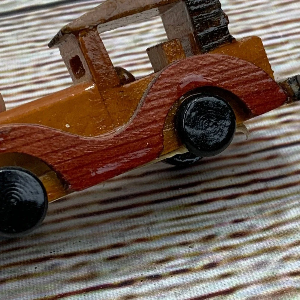 Miniature Wooden Classic Car By Walmart Vintage Toy Vehicle Collectible‎
